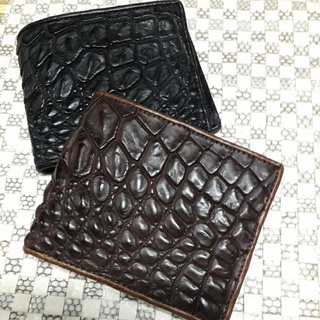 Original Crocodile Leather Wallet Men Original Skin Crocodile Brown กระเป๋าสตางค์แพค 2ใบ