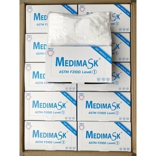 Medimask ASTM level 1 หน้ากากอนามัย 3ชั้น 50ชิ้นต่อกล่อง เกรดการแพทย์ ใช้ในโรงพยาบาล พร้อมส่ง