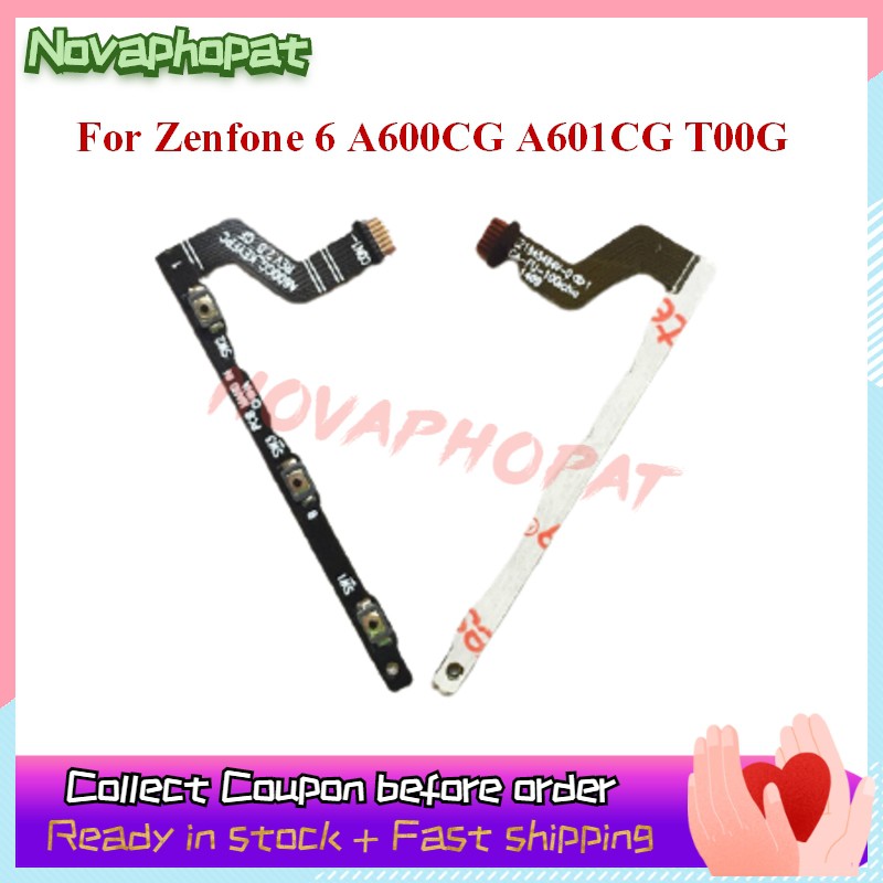 Novapat สําหรับ Asus Zenfone 6 A600CG A601CG T00G เปิดปริมาณขึ้นลง Flex Ribbon Flex Cable