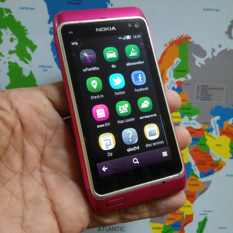 Nokia N8 มือสอง สีบานเย็น เครื่องสมบูรณ์ รอยรอบตัว