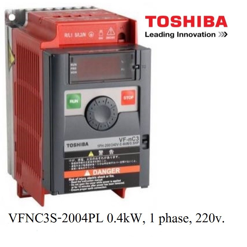INVERTER TOSHIBA MODEL:VFNC3S-2004PL 0.4kW, 1 phase, 220v