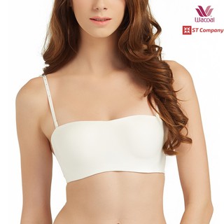 Wacoal Body Bra บราเกาะอก สีครีม (CR) รุ่น WB3B53 มีโครง 1/2 Cup สลับสายได้ 10 แบบ ไร้ตะเข็บ เกาะแน่น เกาะอก วาโก้ บรา