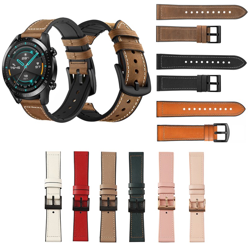 สายนาฬิกาซิลิโคน หนังแท้ สำหรับ Huawei Watch GT6 6 pro GT 2 3 42 มม. GT2e GT2 Pro GT3 Pro 43 มม. 46 