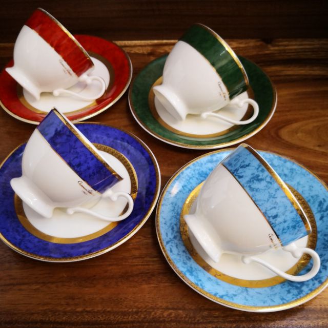 4 ชุด Giovanni Valentino Italy Fine Porcelain Cup & Saucer