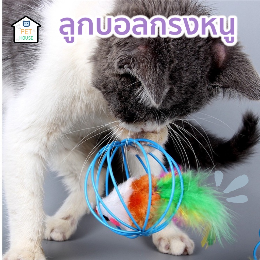 [🔥ลดเพิ่ม50.- ใส่โค้ดAPR8QU]ของเล่นแมว บอลกรงหนู บอลของเล่นแมว(คละสี)