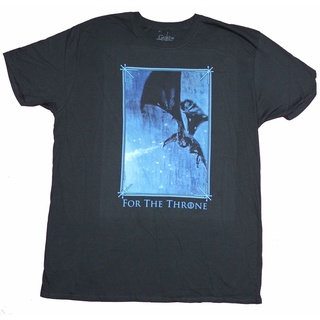 เสื้อยืดคอกลมYuanl5 [พร้อมส่ง] เสื้อยืดผ้าฝ้าย 100% พิมพ์ลาย Game Of Thrones Night Kings Ice Dragon Attack Wall โอเวอร์ไ