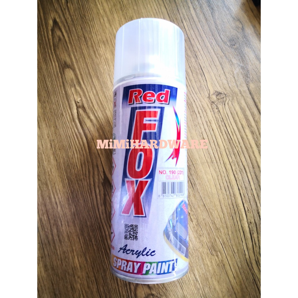 สีสเปรย์เคลือบเงา แลคเกอร์ #190(231) CLEAR ยี่ห้อ RED FOX