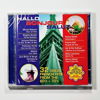 CD เพลง Hallo Bonjour Salut - 32 Great French Hits From The 60s + 70s (2 CD, Compilation) (แผ่นใหม่)