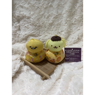 ปอมปอมปูรินและกุเดทามะ งานผ้าญี่ปุ่น ก้นถ่วง (Pompompurin and Gudetama)