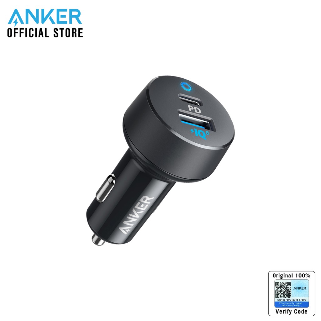 Anker PowerDrive PD+2 USB-C PD (18W) และ USB-A (PIQ2.0) (QC3.0-15W) ชาร์จรถ ชาร์จเร็ว สามารถชาร์จพร้