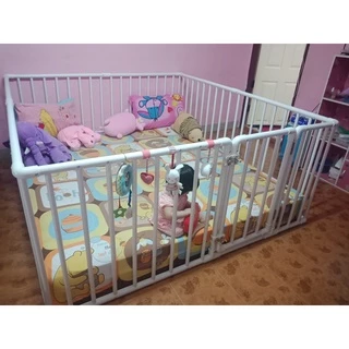 ✅ คานใหญ่ 8หุน จัดส่งเป็นแผง 👶คอกกั้นเด็ก สูง 80เซน ไม่มีประตู , มีประตู (สีขาว) 🆓แถมฟรี ตัวดูดพื้น