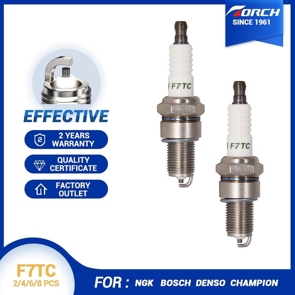 หัวเทียน F7TC สําหรับ NGK BP7ES Champion N7Y RN7YC Denso IW22 Bosch W250P21 W255T30 2 4 6 8 ชิ้น.
