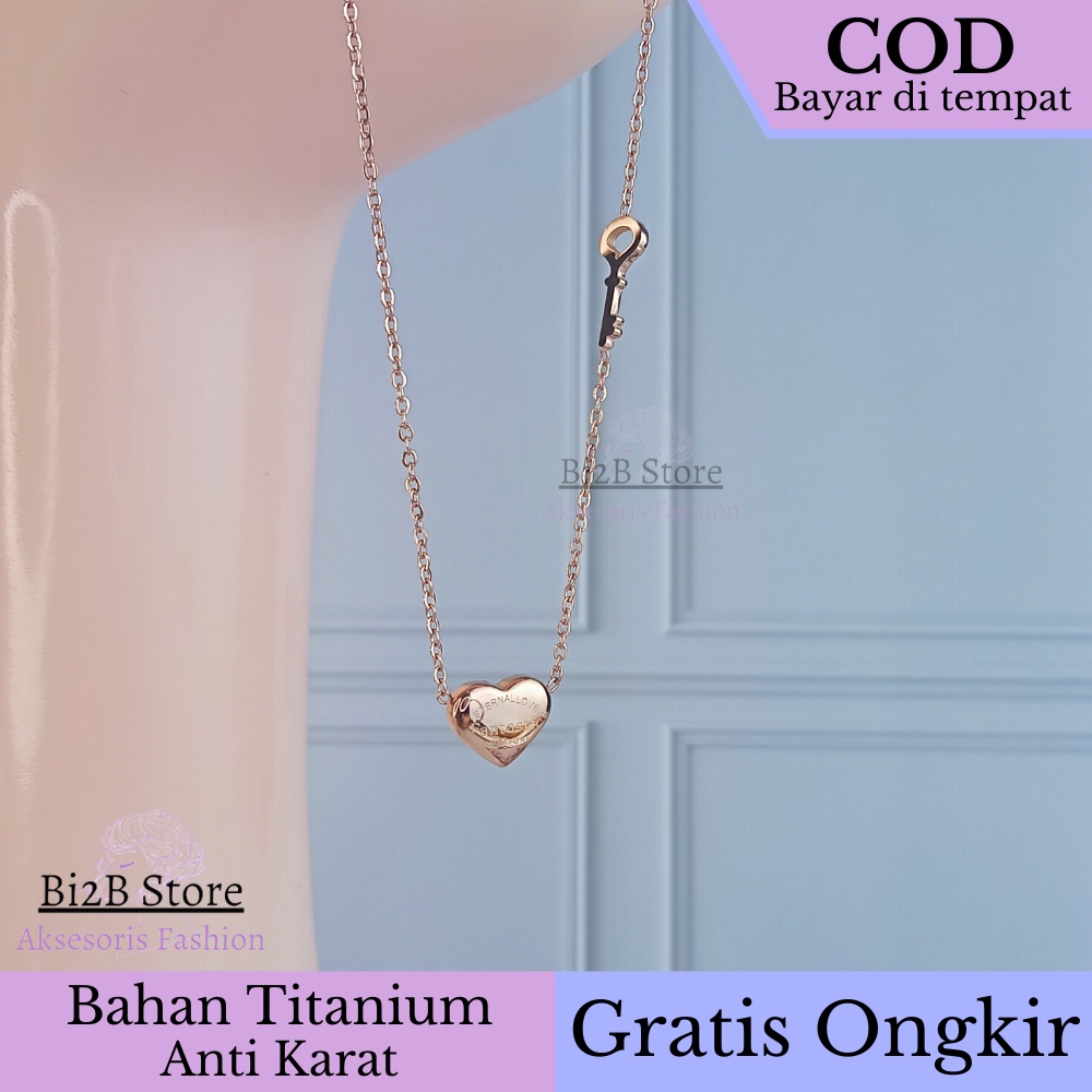 Stifani.co ไทเทเนียมสร้อยคอผู้หญิงเกาหลี Anti-Rust Bi2B KT-016 - Rosegold Silver Gold