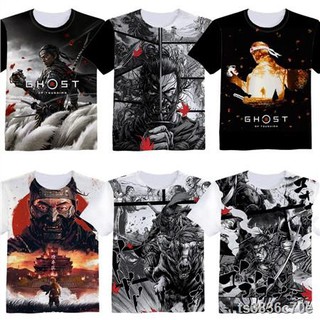 กระเป๋าเป้ในสต็อกในกรุงเทพ㍿◄Ghost of Tsushima เสื้อผ้าอุปกรณ์ต่อพ่วงเสื้อยืดแขนสั้นชุดแม่ลูก