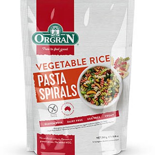 ถูกที่สุด✅  Orgran Vegtable Rice Pasta Spirals 250g.พาสต้าชนิดเกลียวผสมผักโขมและบีทรูท คุณภาพระดับพรีเมี่ยม