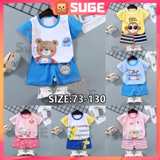 【Suge】ชุดเสื้อผ้าเด็กผู้ชาย ชุดเสื้อยืด กางเกงเด็กผู้หญิง ชุดเด็ก แขนสั้น สําหรับฤดูร้อน ชุดเด็กทารก เครื่องแต่งกายเด็กผู้หญิง ชุดนอน