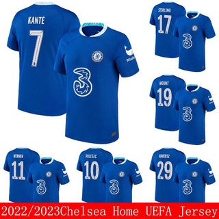 เสื้อกีฬาแขนสั้น คอกลม ลายทีมชาติฟุตบอล Chelsea HQ1 22-23 Kante Mount Havertz Werner Pluisic QH1