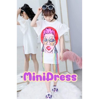 Minidress มินิเดรส สกรีนรูปผู้หญิง​