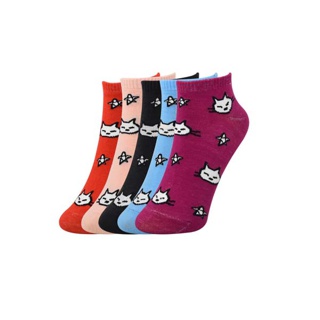 Socksy ถุงเท้าแฟชั่น รุ่นVR-209 รวมลายคละสี (แพ็ค 5 คู่,แพ็ค 10 คู่)