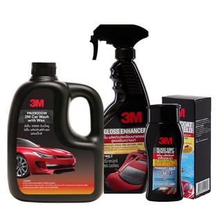 3M ล้างรถผสมแว๊กซ์ 00W 1ลิตร+เคลือบสี 34LT 400มล+เคลือบกระจกกันน้ำฝนและฝุ่นเกาะ  89LT 400มล