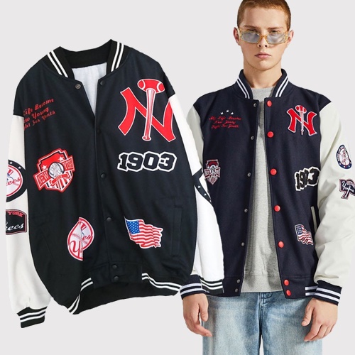 BSK Varsity Bomber Jacket King MLB Jacket New York Black