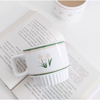 [🍐พร้อมส่ง🍐] แก้วกาแฟลายวินเทจ✨300ml.✨