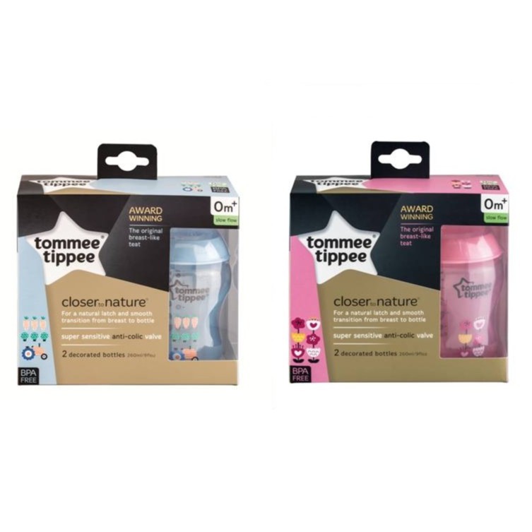 Tommee Tippee Advance Anti-colic Bottle ขวดนม ทอมมี่ ทิปปี้ รุ่น Closer to Nature ขนาด 9 oz แพ็คคู่