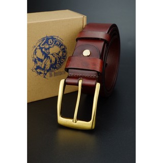 BATADOR-F-Red-vintage belts เข็มขัดหนังวัวแท้ เข็มขัดผู้ชายวินเทจ