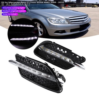 Alabama327 Dc12V ไฟเดย์ไลท์ Led 6000-6700K กันน้ํา สําหรับ Mercedes-Benz C Class W204 Amg 2008-2010