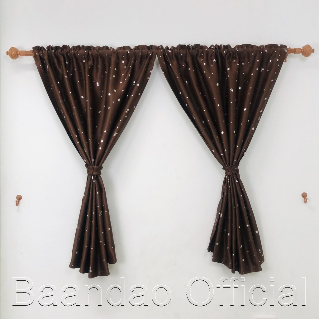 แนะนำ ผ้าม่าน ผ้าม่านสอดลวดUV ผ้าหนา เนื้อดี (ลายดาว) สีน้ำตาล ราคาพิเศษ มีเก็บเงินปลายทาง