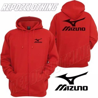 เสื้อแจ็กเก็ตกันหนาว มีฮู้ด ขนาดเล็ก MIZUNO ด้านหน้า และด้านหลัง