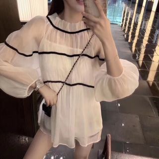 เสื้อสุดคิวท์ สไตล์สาวเกาหลี  ผ้าชีฟองเนื้อดี