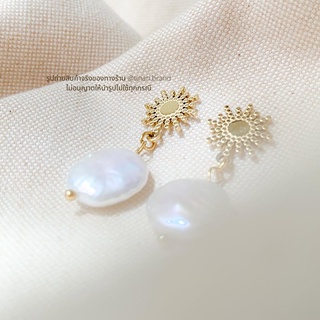 FAV TINARI 51 stainless gold freshwater pearl earrings ต่างหู ไข่มุกน้ำจืด ต่างหูออกงาน