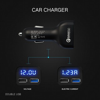 ที่ชาร์จแบบ Dual USB 3.0 สำหรับติดรถยนต์