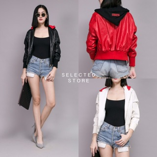 Hoody Leather Jacket