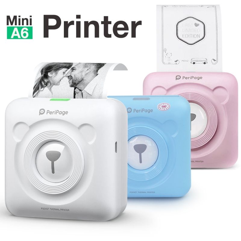 PeriPage A6 เครื่องปริ้นมินิ Handheld Mini Bluetooth Photo Printer คละสี รุ่น Peripage-Printer-bluetooth-Mini-A6-03h