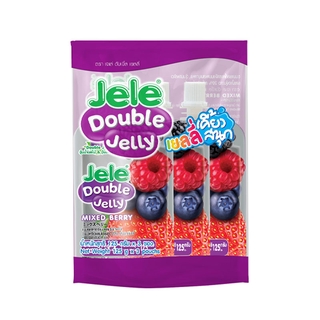 เจเล่ ดับเบิ้ล เยลลี่ ขนมเยลลี่ผสมวุ้นมะพร้าว รสมิกซ์เบอร์รี่ 125 กรัม แพ็ค 3 ซอง