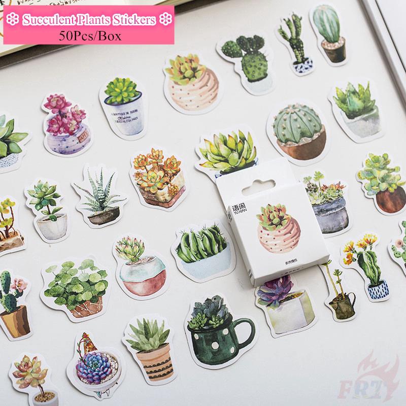 ❉ Succulent Plants Sealing สติ๊กเกอร์ ❉ 50Pcs/Box DIY Diary Scrapbooking Decals สติ๊กเกอร์