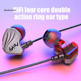 【RB】ชุดหูฟังอินเอียร์ 6d 4-Core Dual Moving Coil 3.5 มม. HiFi แบบมีสาย สําหรับเล่นกีฬา