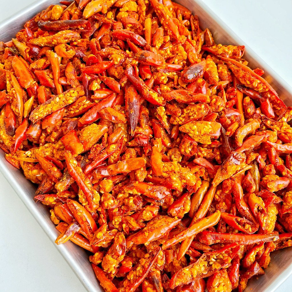 พริกกรอบ สูตร G เจทานได้✅ ถุงใหญ่ 350g-1kg. ปรุงรสด้วยซอสถั่วเหลือง พริกทอด พริกกรอบ By SP FOODS - รูปที่ 7