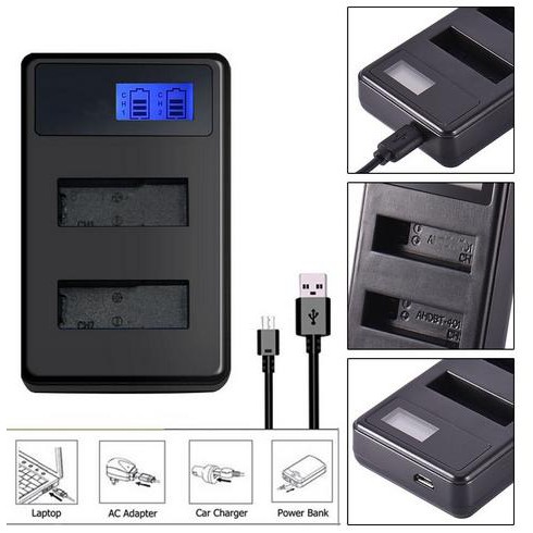 ที่ชาร์จแบตเตอรี่กล้อง FV50 SMALLUSB Dual  with LCD Screen for SONY HDR CX390 290E PJ510 820E