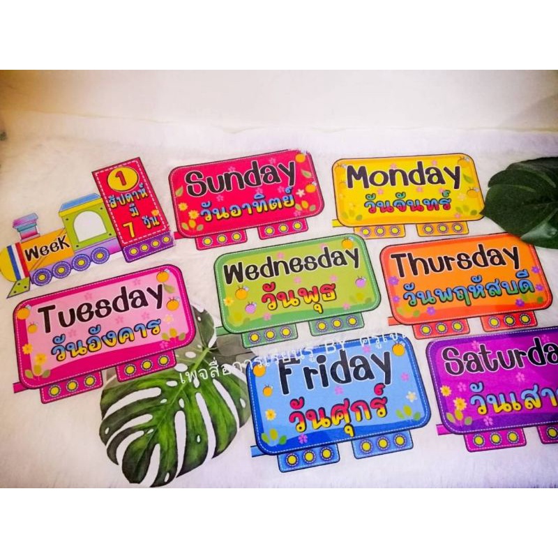 สื่อจัดบอร์ด ตกแต่งห้องเรียน 1 สัปดาห์ มี 7 วัน