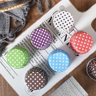 ถ้วยคัพเค้ก แพค 50 ใบ ขอบม้วนลายจุด ฝาโดม Baking Cup Dot Design ถ้วยอบเค้ก ขนม เบเกอรี่ #5039 สีสวย ลายจุดหลากสี น่ารักๆ