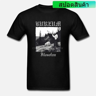 เสื้อยืดคอกลม ผ้าฝ้าย พิมพ์ลายโลโก้ Burzum Filosofem Album Lyrics Band แฟชั่นคลาสสิก สําหรับผู้ชาย