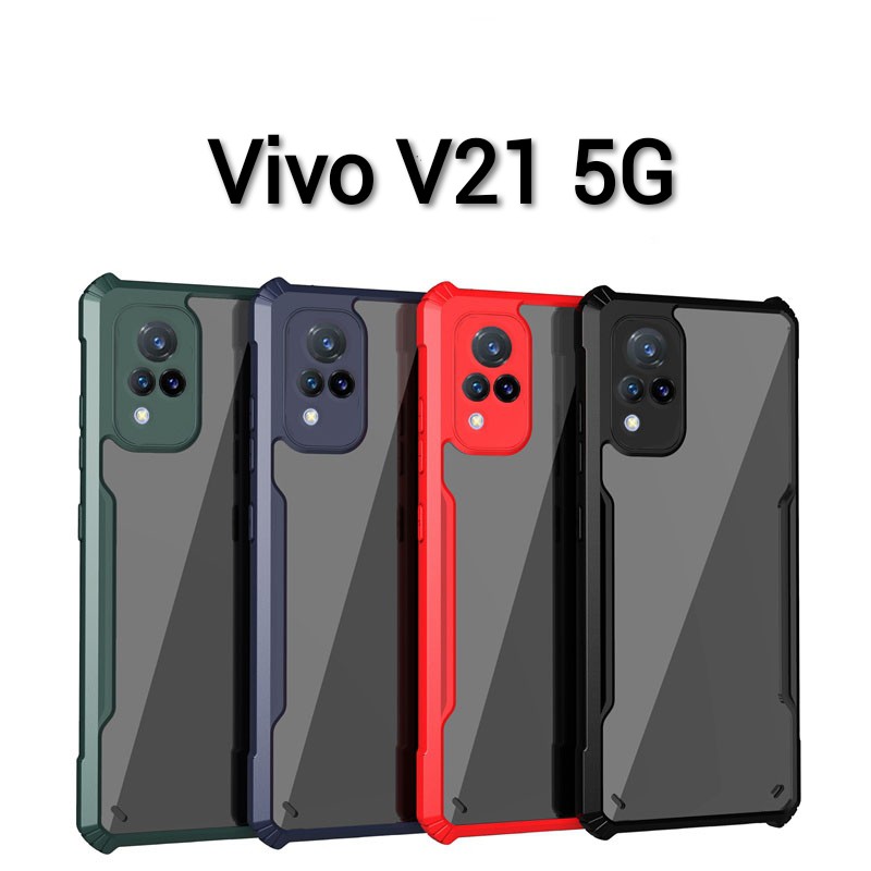 T1X(พร้อมส่งในไทย)เคสกันกระแทกขอบสีหลังใสVivo T1X/Y33T/V23 5G/V23E 5G/Y21T/Y21 2021/Y33S/V21 5G