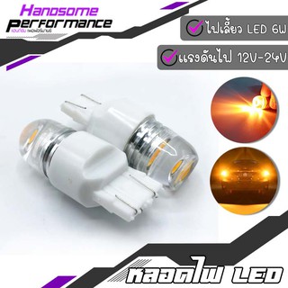 ไฟเลี้ยว ไฟถอย LED 6W 12V หลอดไฟท้าย LED สำหรับรถยนต์ 1 คู่ ขั้วเสียบ T20 ของ แต่ง คุณภาพ (( เก็บเงินปลายทางได้ ))