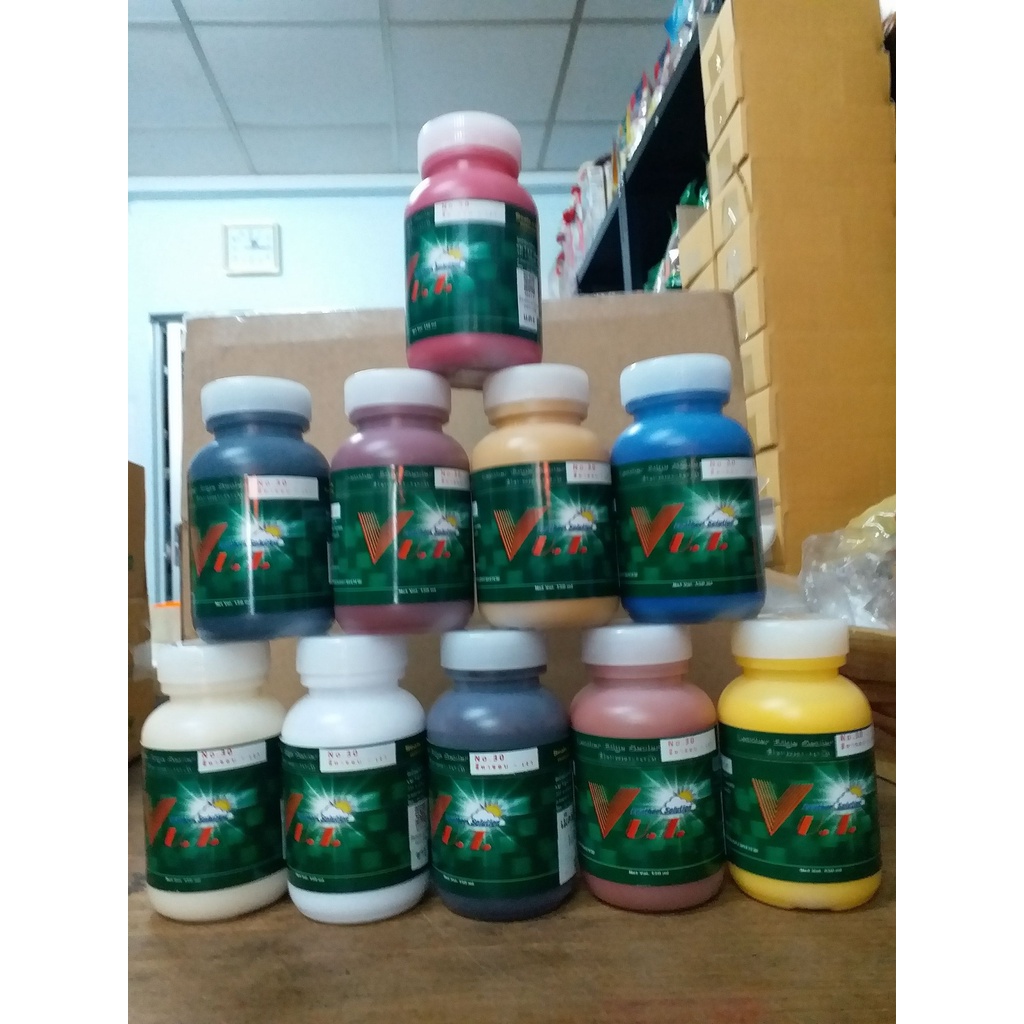 สีทาขอบหนัง PU, PVC เบอร์ 30 แถมฟรีฟองน้ำอย่างดี สีใช้เป็นยาแนวกระเป๋าได้ V-U