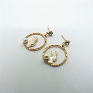 ต่างหูกระต่ายอลิส White x Gold | Alice’s Rabbit earrings