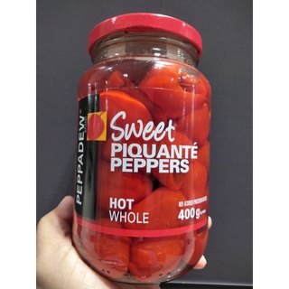 วัตถุดิบ Peppadew Hot Piquante Peppers พริกเผ็ดในน้ำปรุงรส 400 กรัมPeppadew Hot Piquante Peppers Spicy Pepper