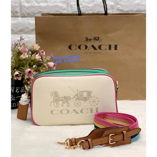 Coach Leather Jes Crossbody in Colorblock แท้ COACH FACTORY